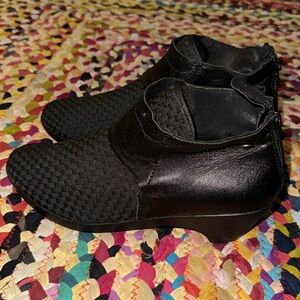 New W/O Tags BERNIE MEV Zen Celine Woven Elastic Leather Ankle Boots Booties